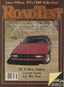 ROAD TEST MAGAZINE 1981 NOV - NEW CELICA SUPRA, HONDA CX500, AERO X, AMC EAGLE